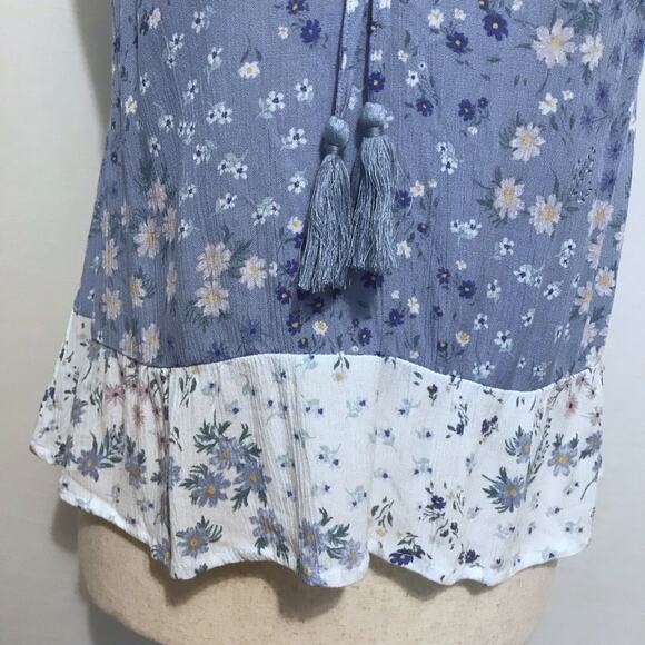 Hippie Rose NWT Blue and White Combo Floral Tank Top Juniors Various - Picture 4 of 11